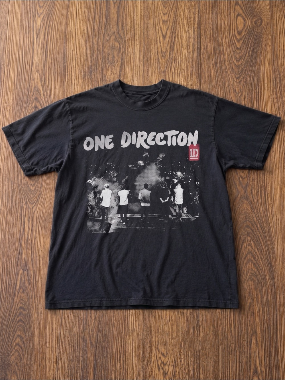 One Direction Band Silhouette Concert Feded Black T Shirt